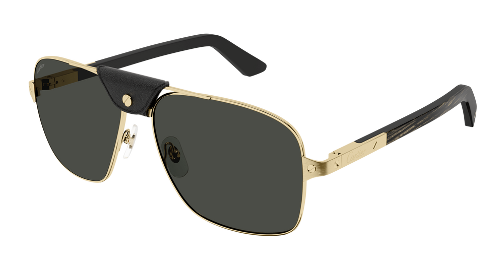 Lunettes de Soleil Cartier Corne et Bois Santos CT0389S