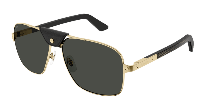 Lunettes de Soleil Cartier Corne et Bois Santos CT0389S