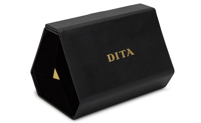 Coffret DITA 3 compartiments pliable en cuir